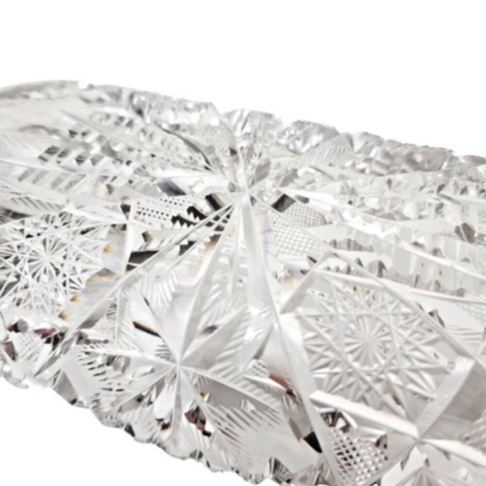 Antique RARE American Brilliant Cut Crystal Glass Celery 12” x 4.25” Dish. - Picture 15 of 16